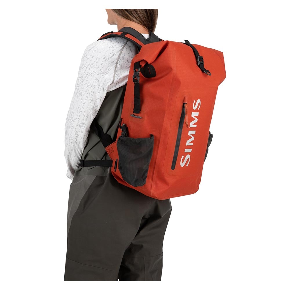 Simms Dry Creek Rolltop Backpack in Simms Orange